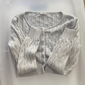 John Galt Gray Cable Knit Women's Sweater